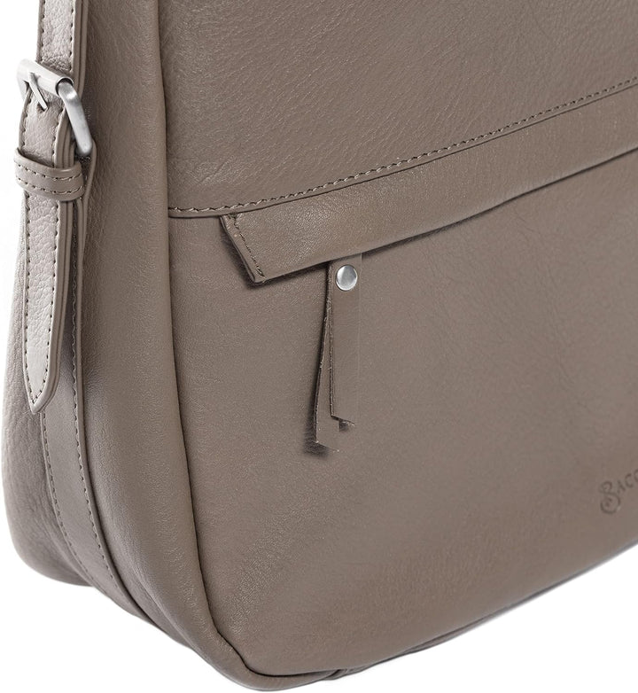 BACCINI Schultertasche ROSA aus Nappa-Leder I Handtasche für Damen I Umhängetasche handgefertigt Tau