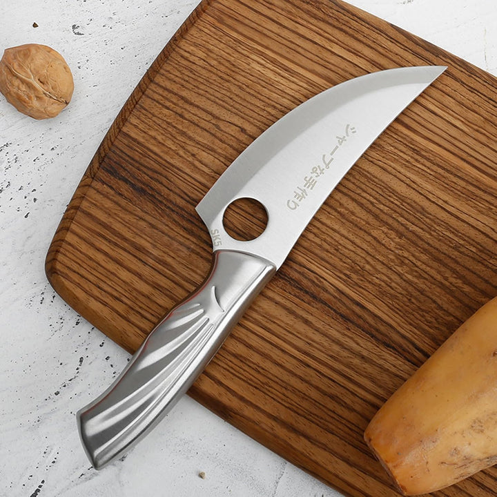 japanisches Kochmesser SK5 High Carbon Stahl Küche Kochmesser Outdoor Camping Kochen mit Lederscheid