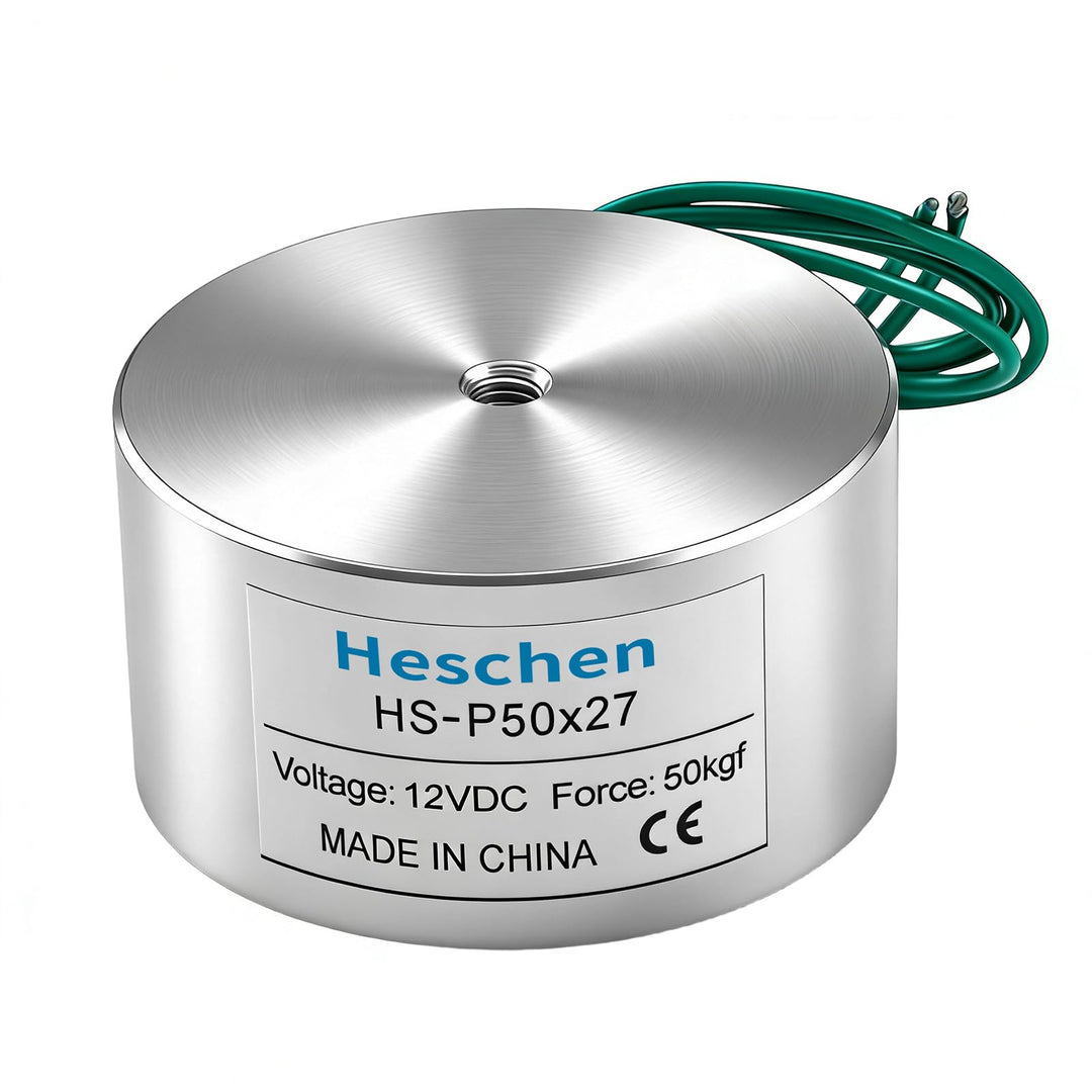 Heschen Elektromagnet P50/27, Aussendurchmesser: 50 mm, DC 12 V, 50 kg