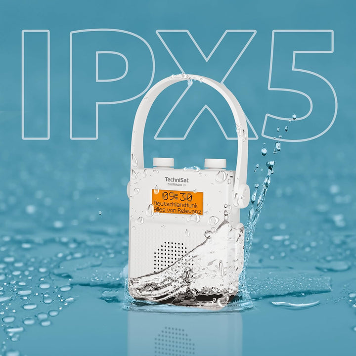 TechniSat DIGITRADIO 30 - wasserdichtes DAB+ Duschradio (UKW, DAB Digitalradio, integrierter Akku, B