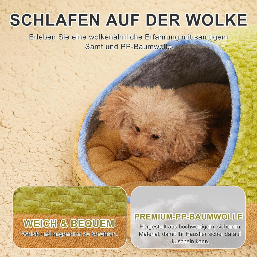 Jiupety Nettes Katzenhöhle grosse Katzen, Katzenhaus Katzenkorb, Katzenbett mit Anti-Rutsch Boden, K