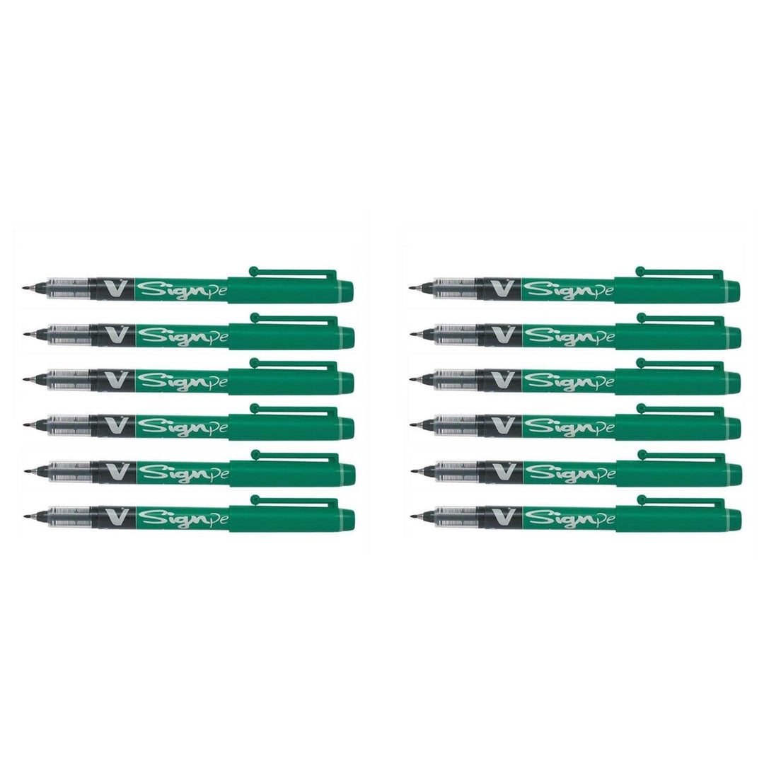 Pilot V Sign Pen Flüssigtinte 2,0 mm Spitze, grün, 12 Stück