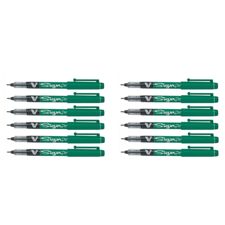 Pilot V Sign Pen Flüssigtinte 2,0 mm Spitze, grün, 12 Stück