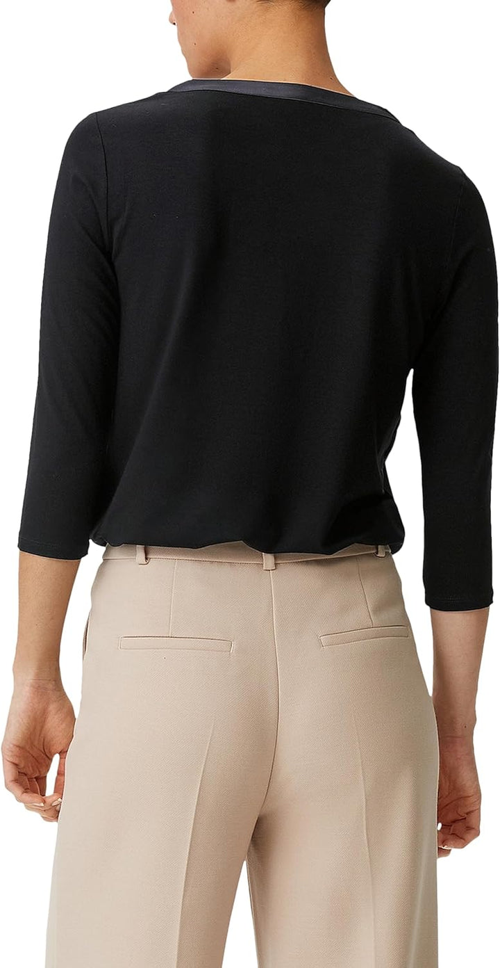 comma Damen T-Shirt 34 9999 Schwarz, 34 9999 Schwarz