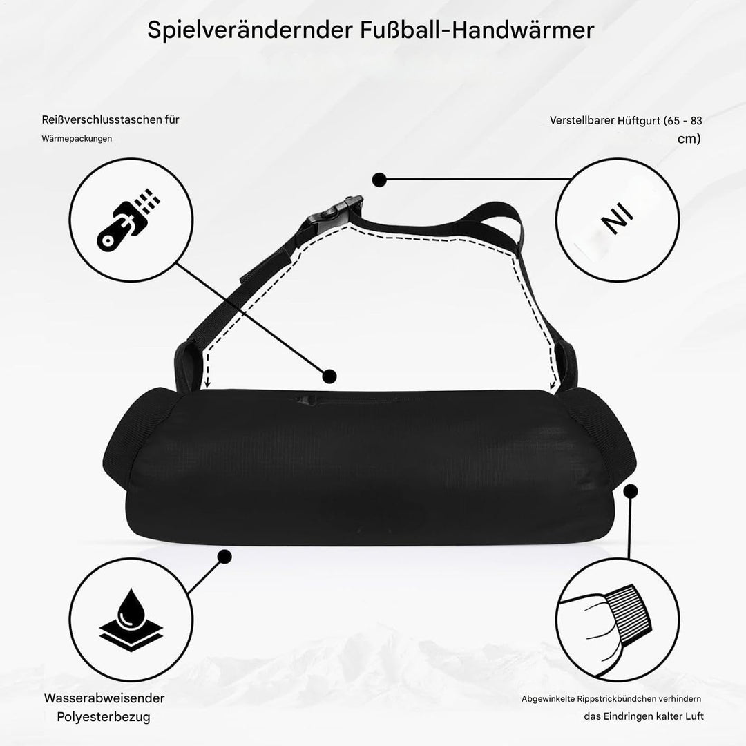Handwärmer Für Fussball - Verstellbarer Wasserdichter Muff mit Reissverschlusstasche - Handwärmer Fü