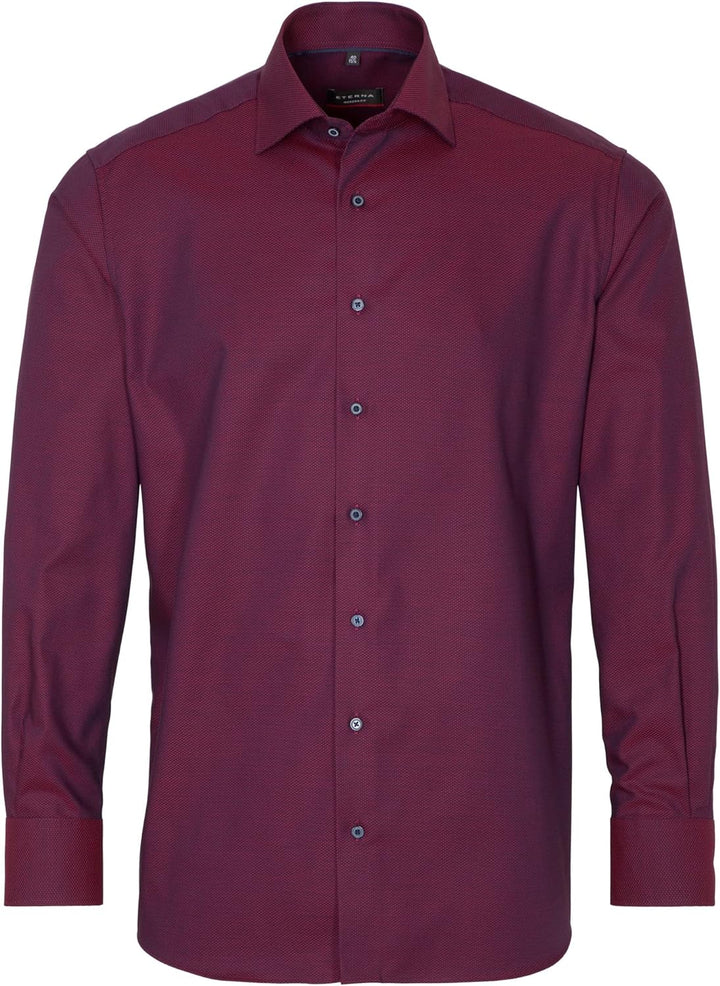 eterna Herren strukturiertes Baumwoll-Hemd MODERN FIT 1/1 rot 40_H_1/1