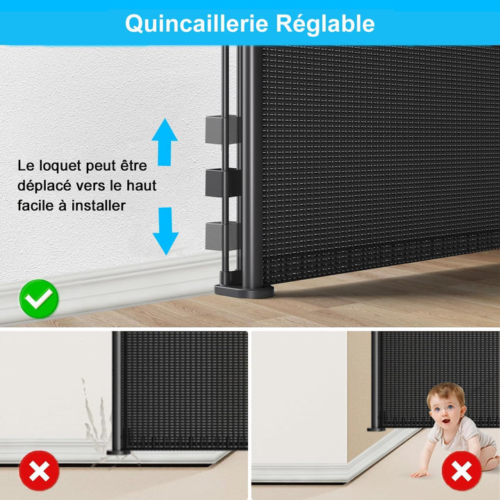 Treppenschutzgitter Ausziehbares Extrabreit Türschutzgitter für Babys, Babygitter & Hundegitter,Ausz