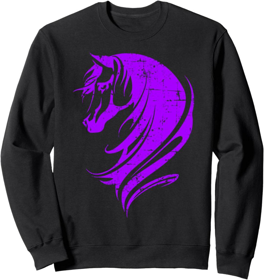 Schönes Pferd mit langer Pferdemähne Sweatshirt