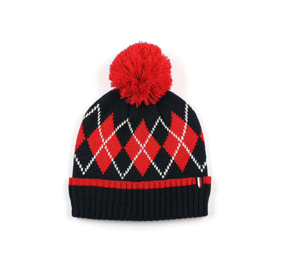 Tommy Hilfiger Damen Argyle Pom Cuff Hat Desert Sky Multi, Desert Sky Multi, Einheitsgrösse