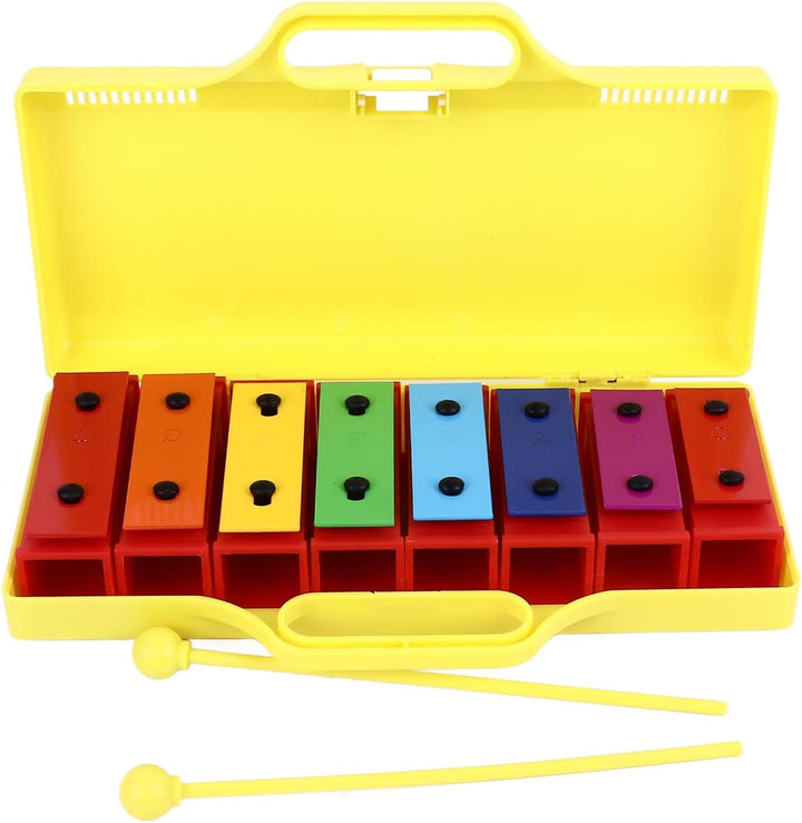 Alomejor Bunte 8 Notizen Glockenspiel Xylophon -Instrument mit 2 Schläger, Tollen Materialien und St