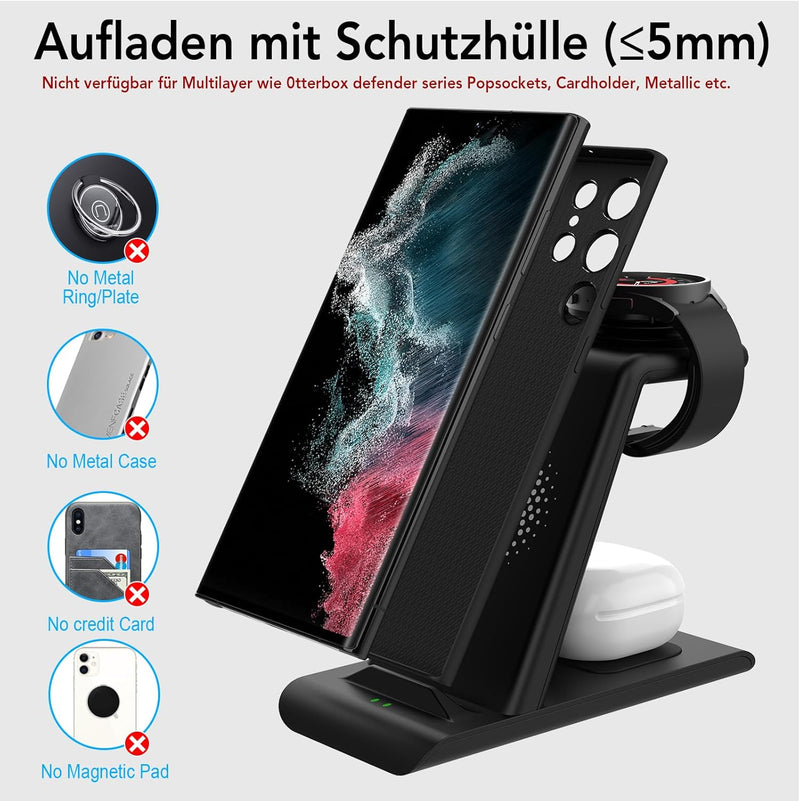 Aimtel Kabelloses Ladestation Kompatibel mit Samsung Galaxy Watch 5 Pro 45mm induktive Ladegerät für