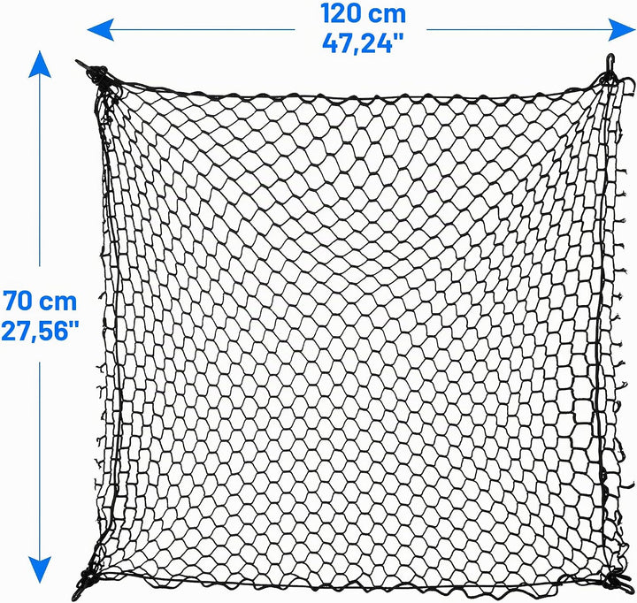 Hundenetz Auto Kofferraum 120X70CM, Haustier-Rückhaltesystem für Kofferraum, Schutz Barriere mit Hoc