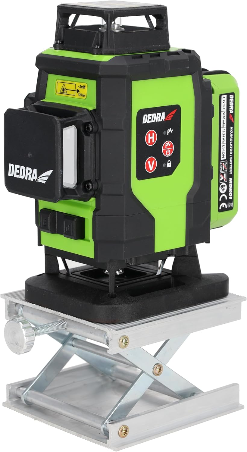 Multilaser 4D DEDRA, 2,4 W, vielseitiges Werkzeug, grüner Laserstrahl, Sharp-Dioden, 360°-Rundum-Bil