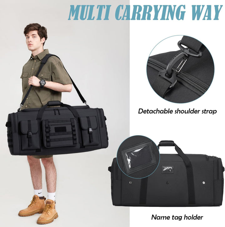 135L XXL Reisetasche Handgepäck Herren grosse Sporttasche mit Schuhfach & Isolierte Tasche für Train
