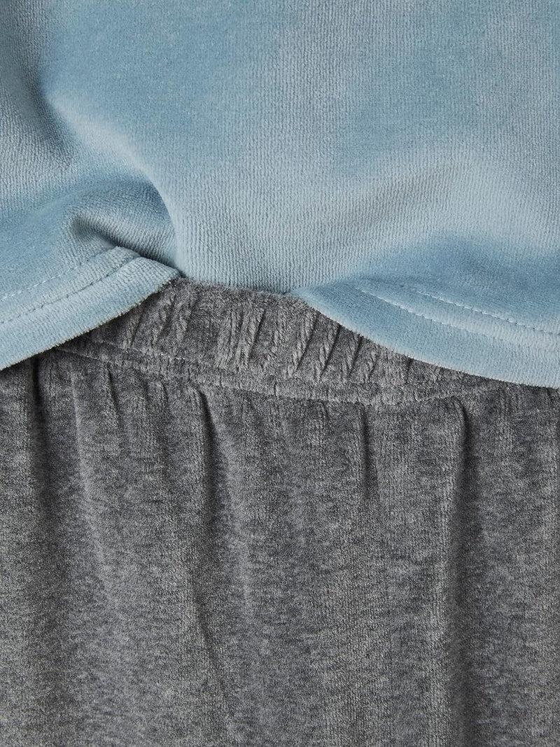 Vertbaudet VERTBAUDET2er-Pack Jungen Samt-Schlafanzüge, Natur Oeko-Tex 110 Pack Blau/Grau, 110 Pack
