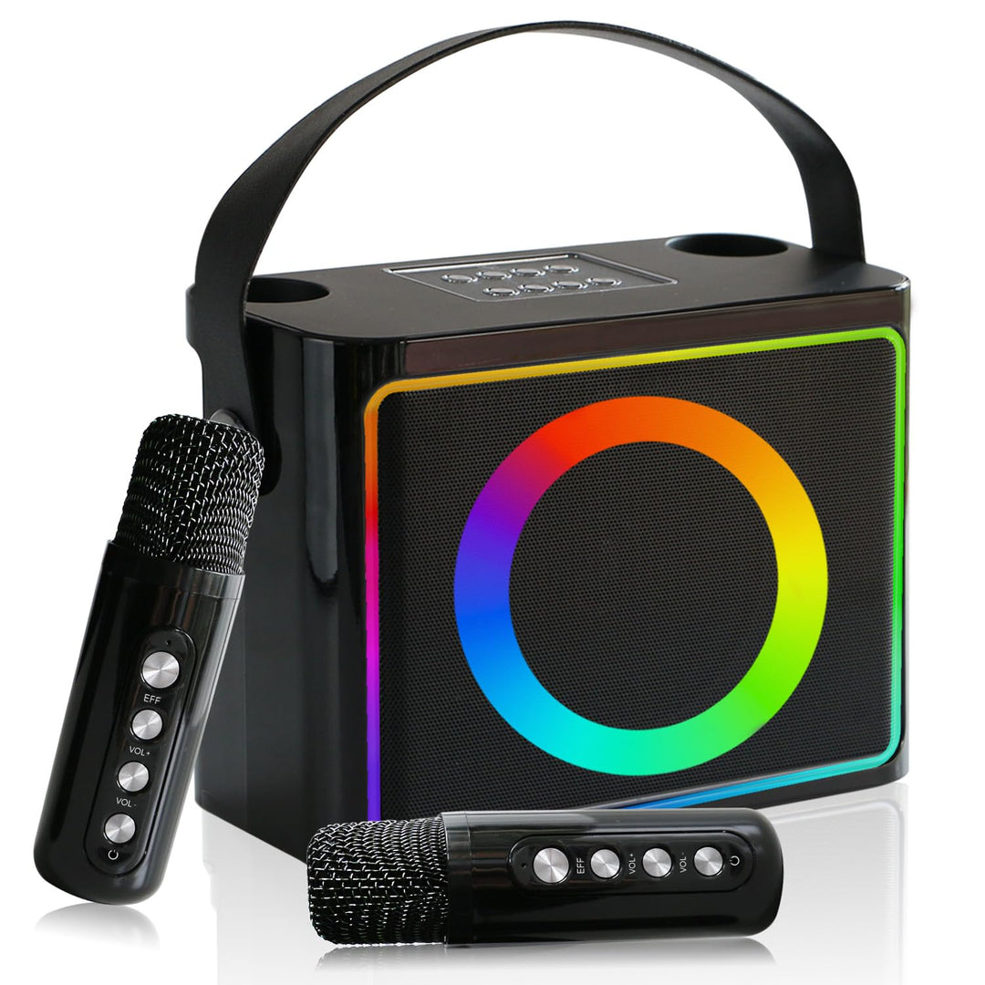 Karaoke Maschine, Karaoke anlage mit 2 mikrofonen, Tragbaren Karaoke Box Bluetooth Lautsprecher mit