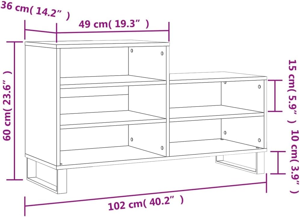 Schuhschrank/Schuhbank aus Holzwerkstoff,Metall Schuhschrank Holz Shoe Organizer Lagerschrank Platzs