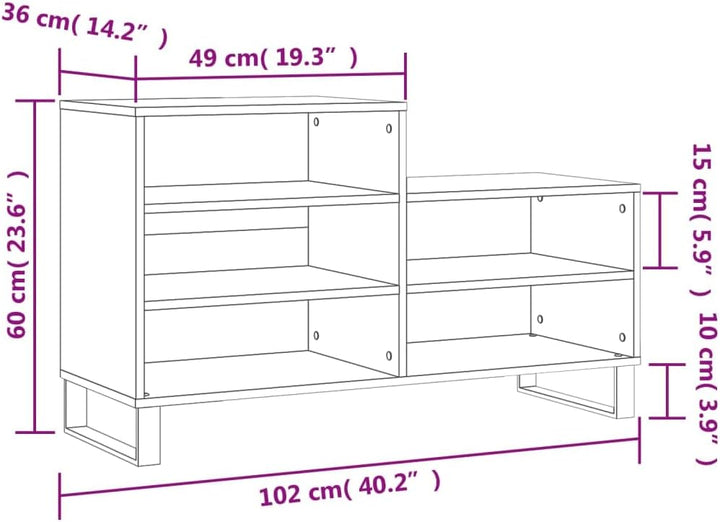 Schuhschrank/Schuhbank aus Holzwerkstoff,Metall Schuhschrank Holz Shoe Organizer Lagerschrank Platzs