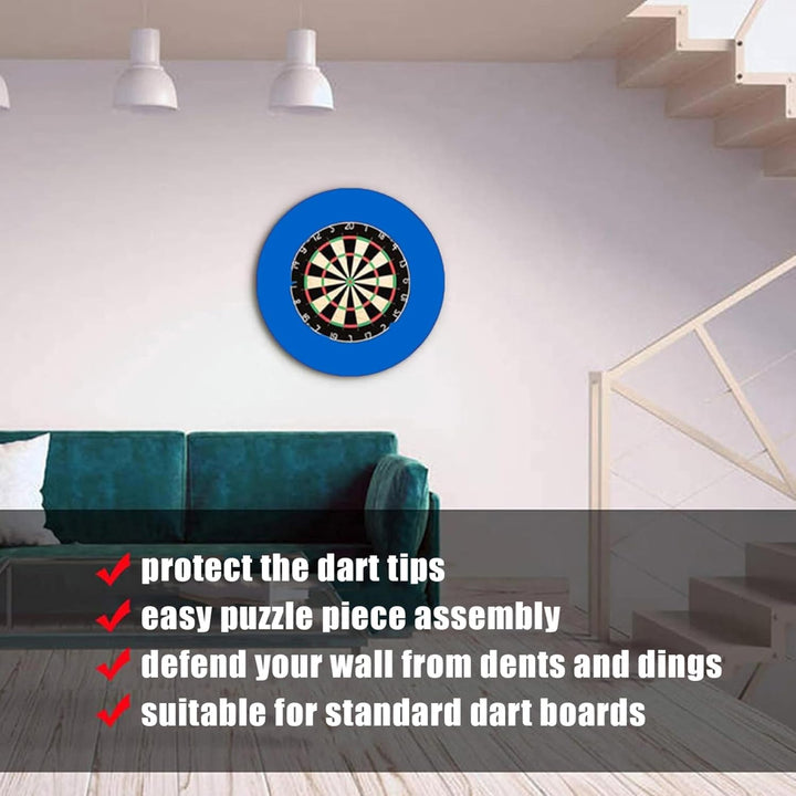Jorzer Dartboard -Surround Eva Round Darts Board Surround Ring Schutzbrett Backbrett abnehmbare Blau