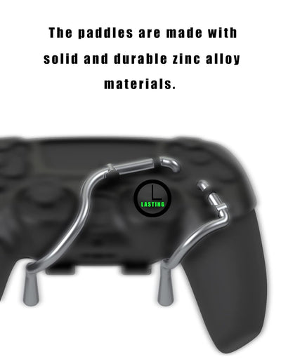 EXknight Leverback FPS Paddles Attachment, Back Buttons Gaming Paddles für PS5 Controller(Schwarz),