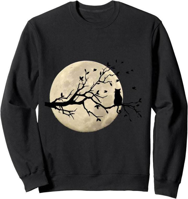 Katze träumt vom Mond Katzenbesitzer Katzenhalter Geschenk Sweatshirt