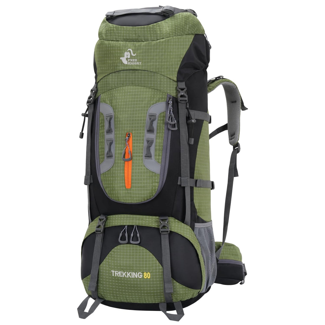 Bseash 80L Wasserdichter Wanderrucksack mit Regenschutz, leichter Outdoor-Sport, Reisen, Tagesrucksa