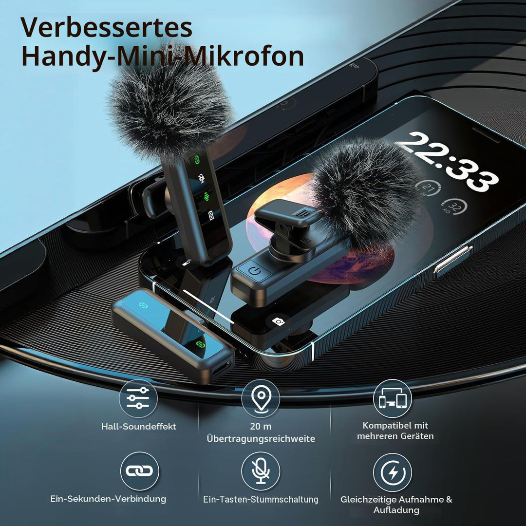 yAyusi 3-in-1 Magnetisches Vlogging-Kit, Influencer Zubehör, Magnetisches Stativ/Mikrofon/Fernbedien