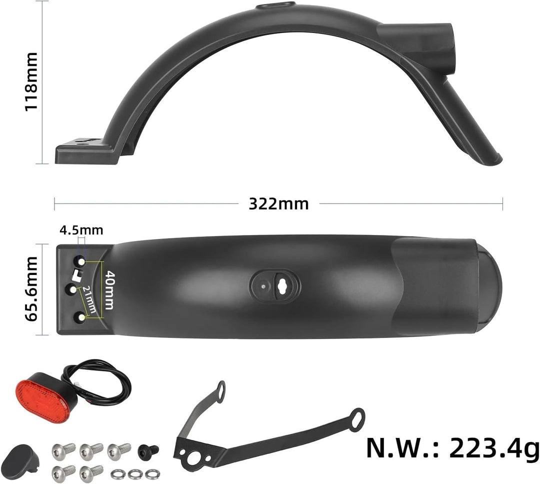 Hinterer Kotflügel mit Rückleucht für Xiaomi 5/5 Pro/5 Max Elektroroller, Hinterradschutzblech mit l