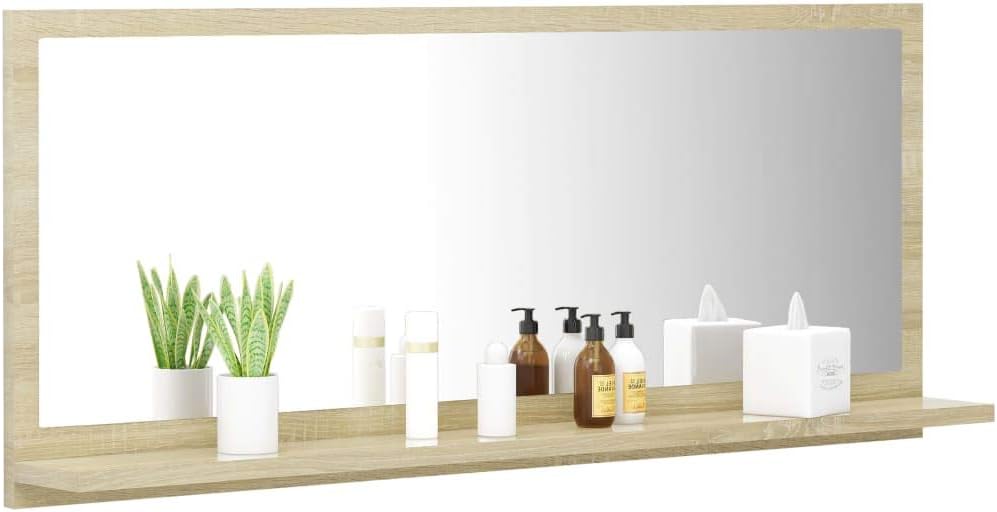 vidaXL Badspiegel Sonoma-Eiche 90x10,5x37 cm Holzwerkstoff Sonoma Eiche 90 x 10.5 x 37 cm, Sonoma Ei