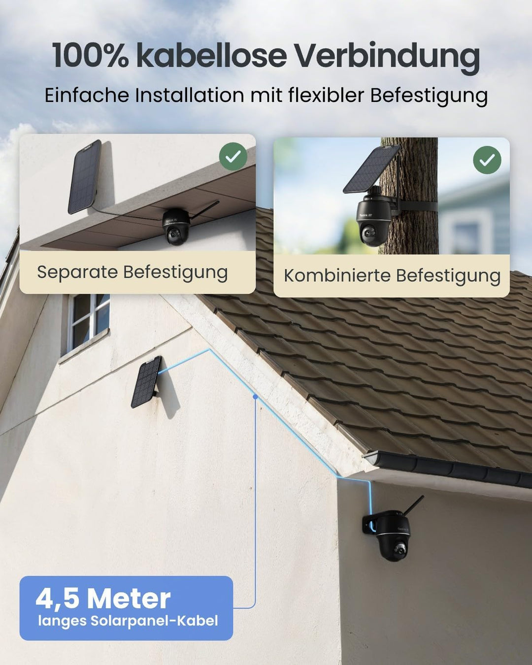 Reolink 4K Überwachungskamera Aussen Solar, 360°/140° Schwenk-/Neige, Auto-Tracking,4K-Live-Ansicht