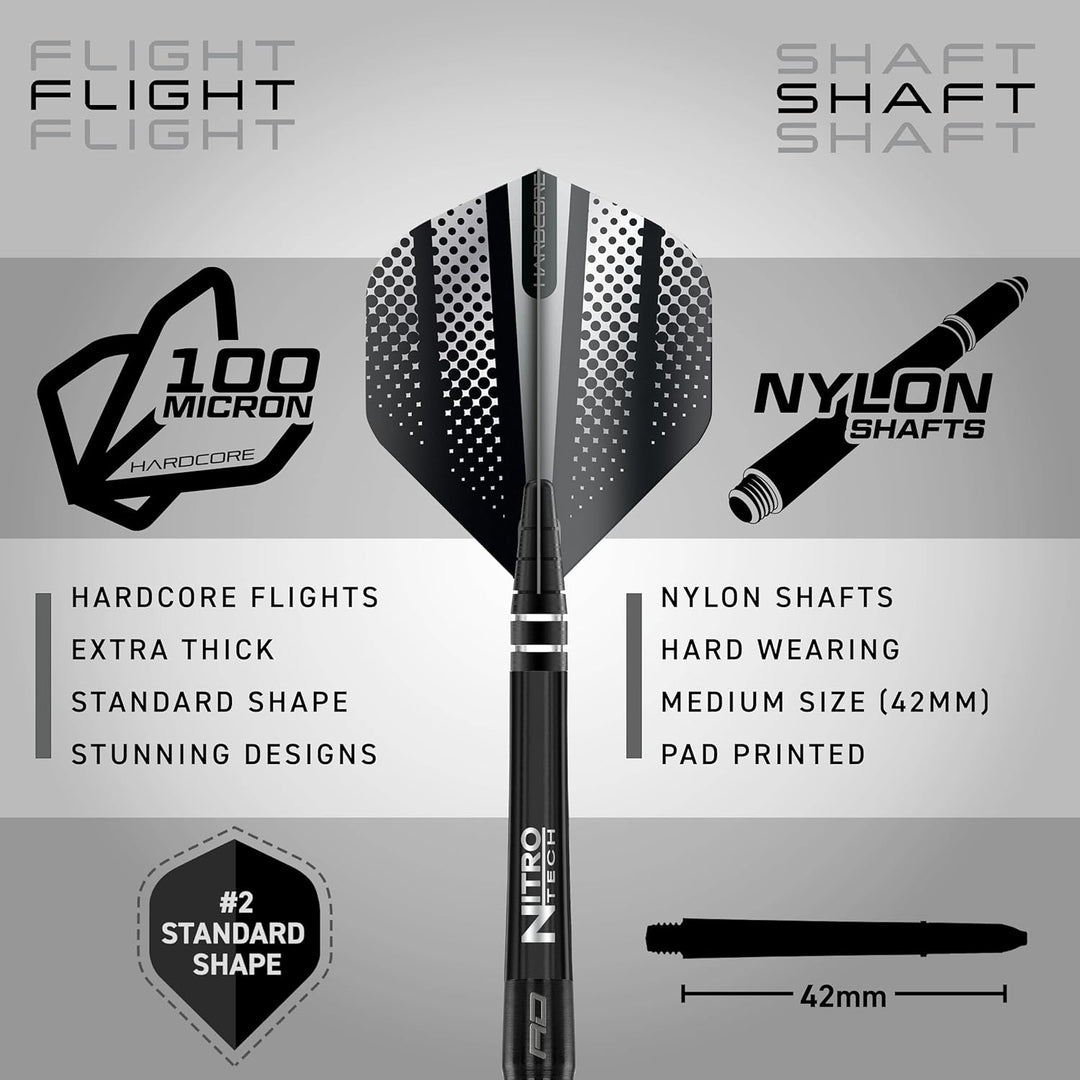 RED DRAGON Razor Edge Series Dartpfeile Tungsten Profi Steel Darts mit Flights und Schäfte 24 g 1, 2