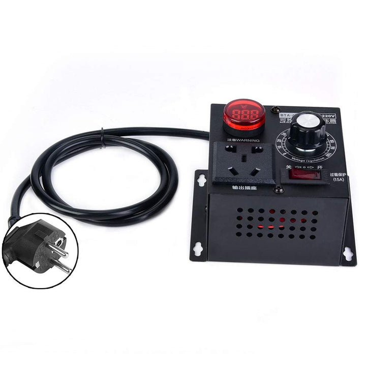 Spannungsregler, AC 220V 4000W SCR Elektrischer Spannungsregler Motor Lüfter Drehzahlregler Dimmer(E