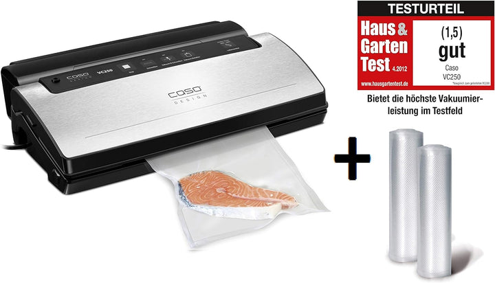 CASO VC 250 Vakuumierer doppelte Schweissnaht 30 cm, mit Folienbox, Cutter und Schlauch für Vakuumbe