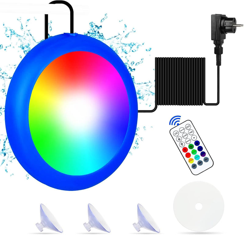 COOLWEST LED Poolbeleuchtung 10W, RGB Poolbeleuchtung Unterwasser Led mit Magnet für Stahlwandpools