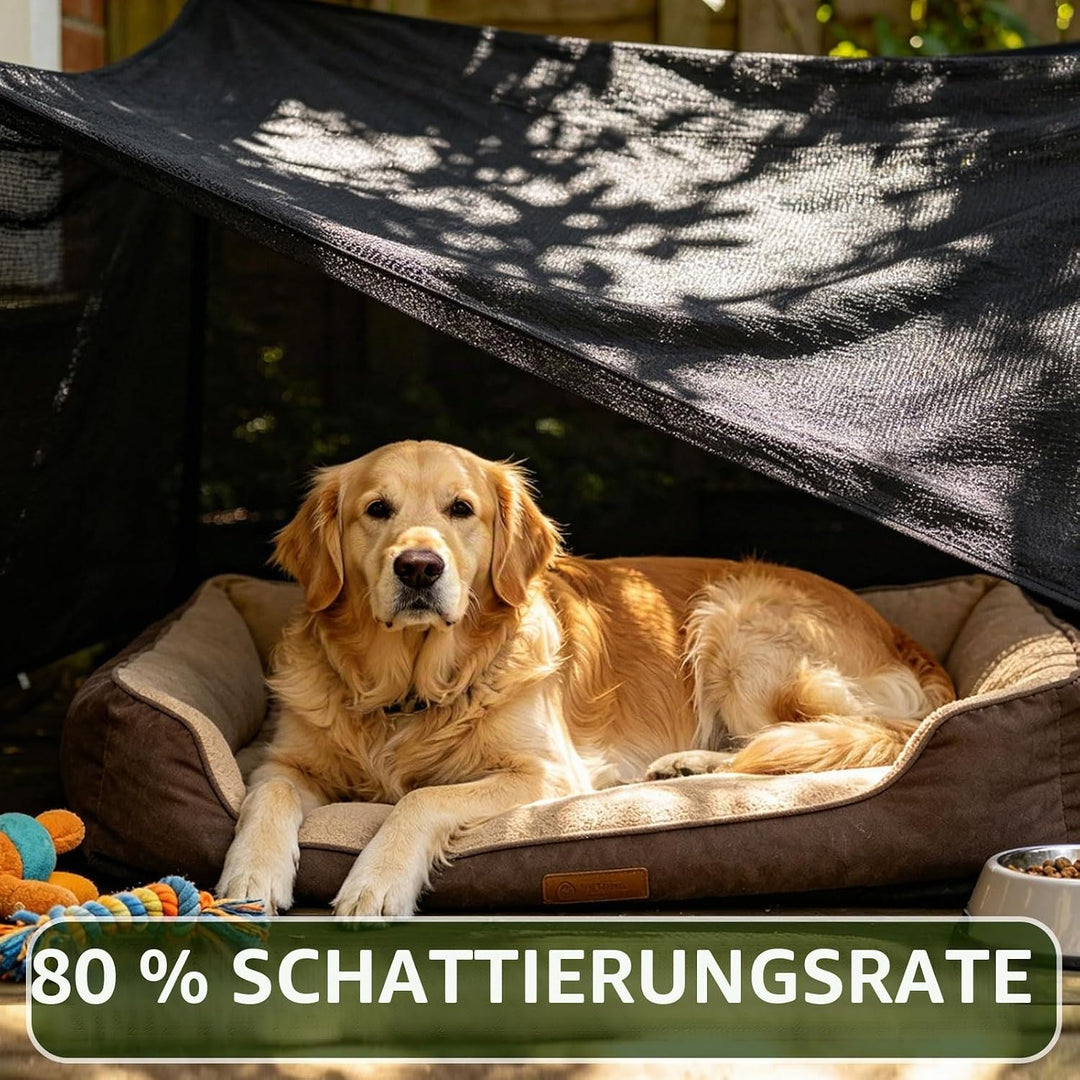 Schattierungsnetz-Atmungsaktiv Schattennetz mit Ösen,80% Shading Rate UV 2x3m Schwarz, 2x3m Schwarz