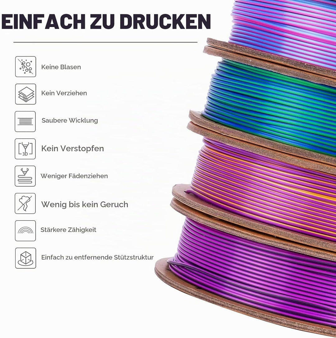 ERYONE PLA Filament 1.75mm, 3D Drucker filament bundle, Multi Color Pack 3D Printer Filament PLA +/-