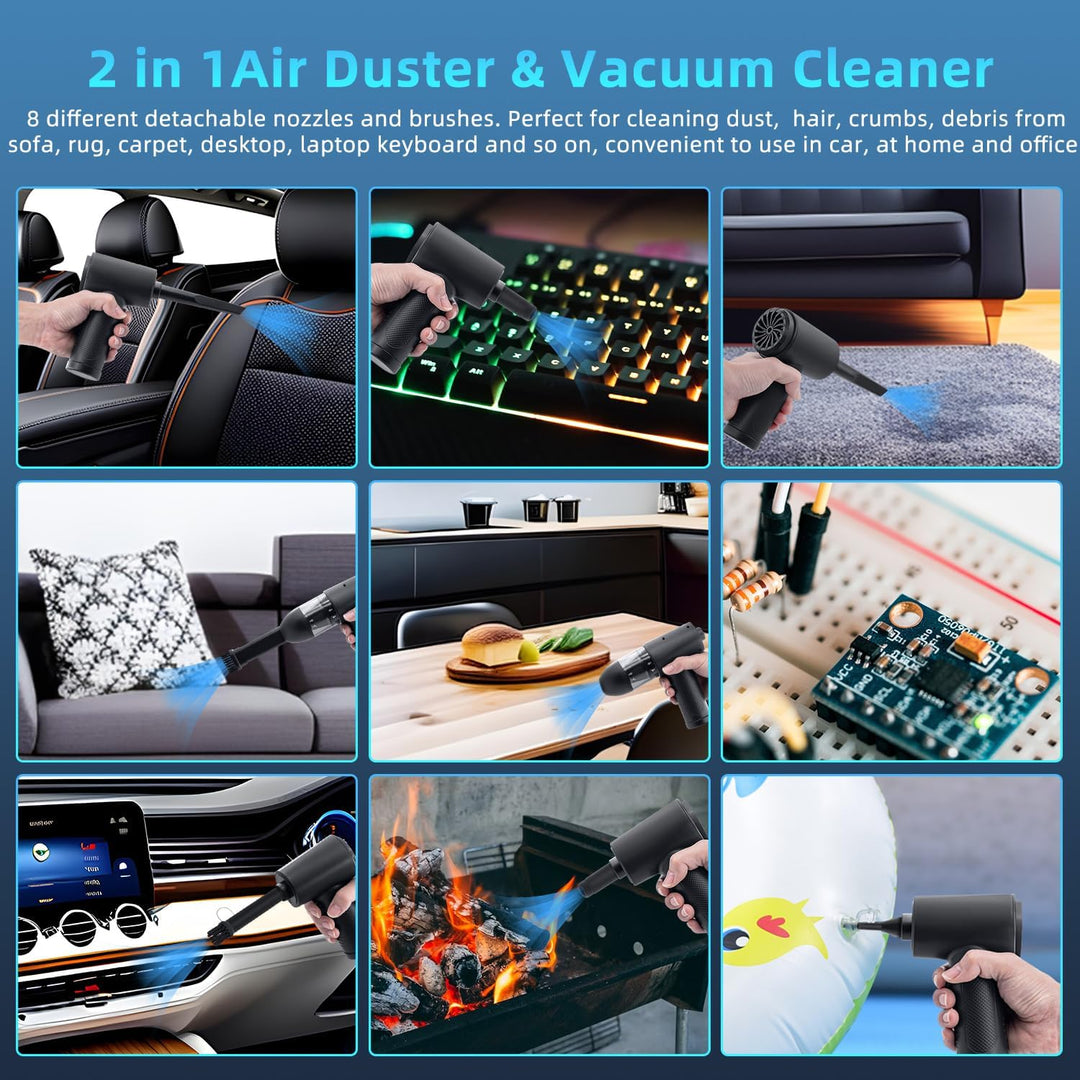Mcbazel 2 in 1 Elektrische Staubgebläse Air Duster Tastatursauger, Wiederaufladbarer Handstaubsauger
