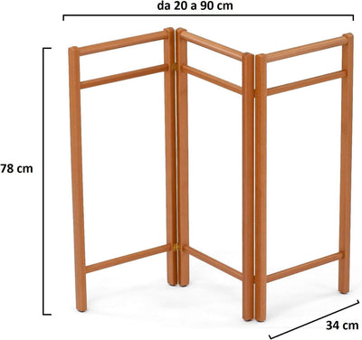 Arredamenti Italia 110 FISAR Handtuchständer,faltbar und ausziehbar, Holz (Kirsche), Kirsche