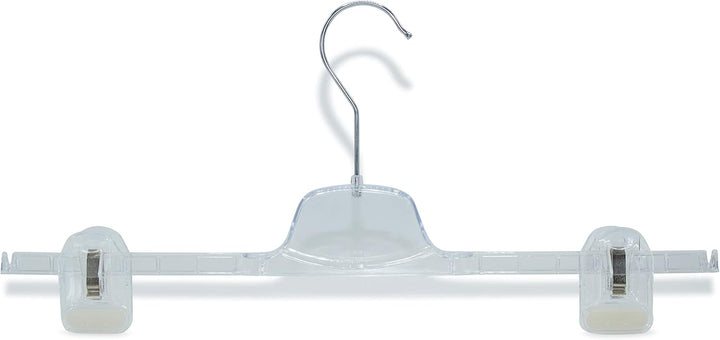 10 x Hosenbügel Hosenspanner Klar - KL1 40 cm Rockbügel Kleiderbügel Kunststoff mit Klammer | rutsch