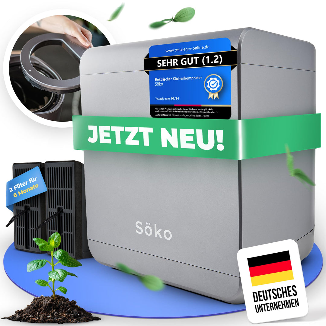 Elektrischer Komposter [2X Aktivkohle-Filter] Elektro-Schnellkomposter - Revolutionäre Kompost-Lösun
