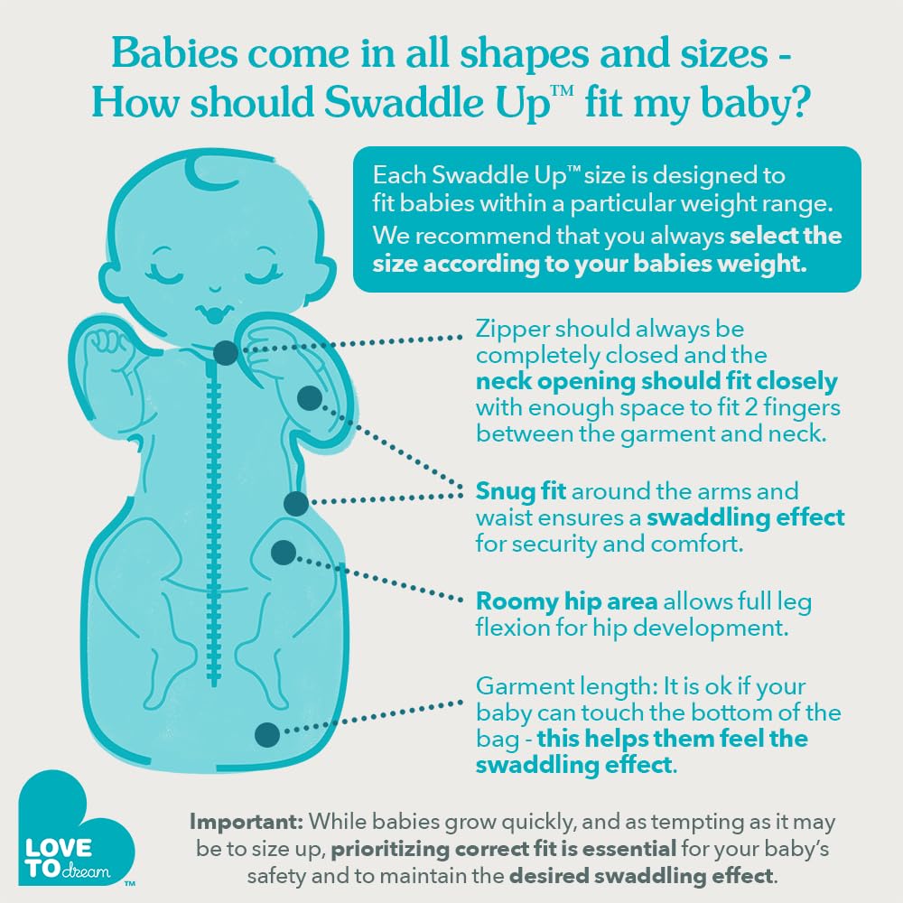 Love To Dream Pucksack Lite, Baby Erstausstattung, Medium (6-8,5kg), ideal für warme Temperaturen 24