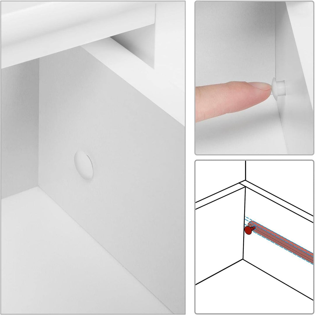 Yaheetech 2 STK. Telefontisch Weiss HBT: ca. 70 x 25 x 25 cm Beistelltisch mit Schublade Konsolentis