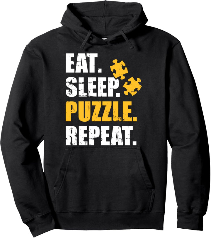 Eat sleep puzzle repeat Pullover Hoodie
