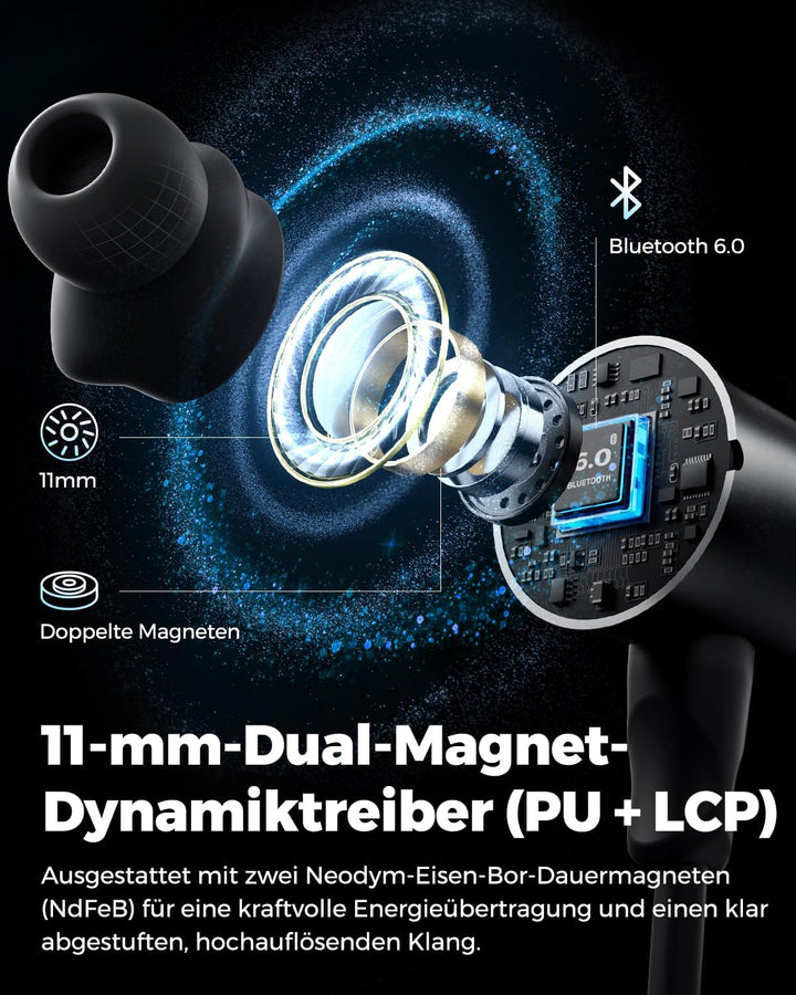 SoundPEATS Q40HD Bluetooth Kopfhörer, In Ear Kopfhörer mit LDAC Hi-Res Audio, IP67 Wasserdicht, 20 S