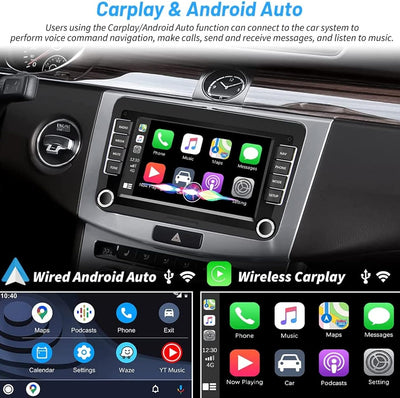 Hikity Doppel Din Android Autoradio für VW Tiguan Golf 6 Golf 5 Polo 6R Passat B6 mit Navi Wireless