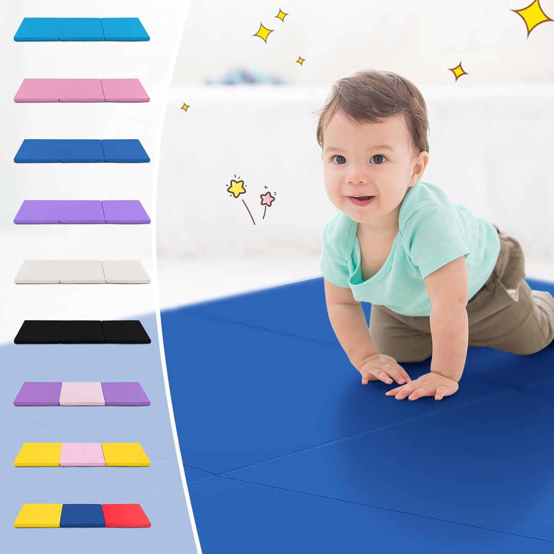 COSTWAY 180 x 60 x 5 cm Weichbodenmatte klappbar, Gymnastikmatte tragbar, Yogamatte wasserabweisend,