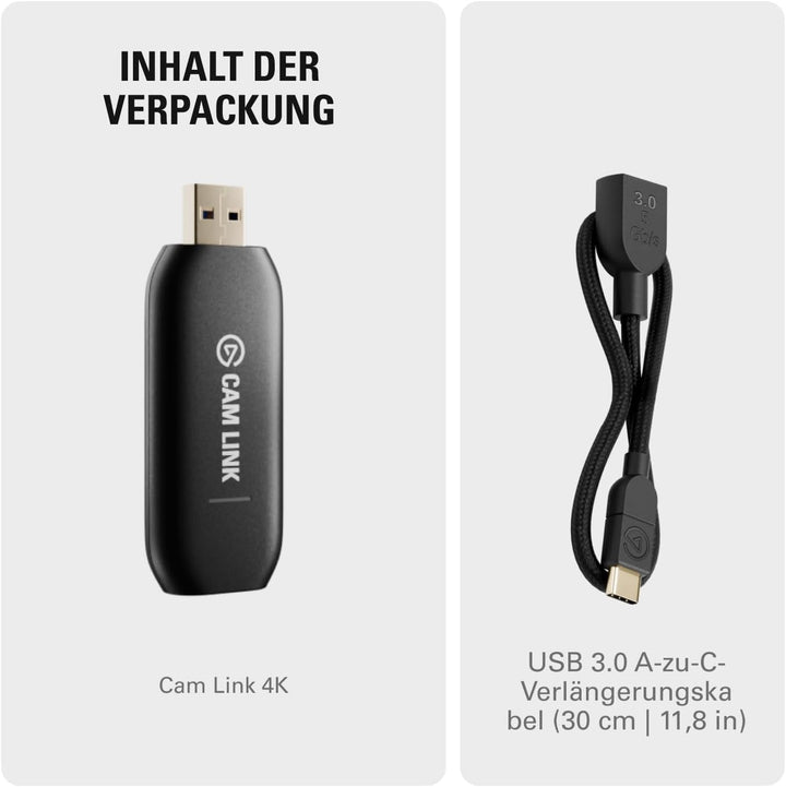 Elgato Cam Link 4K, externe Kamera-Aufnahmekarte, streamen und aufzeichnen mit DSLR, Camcorder, als