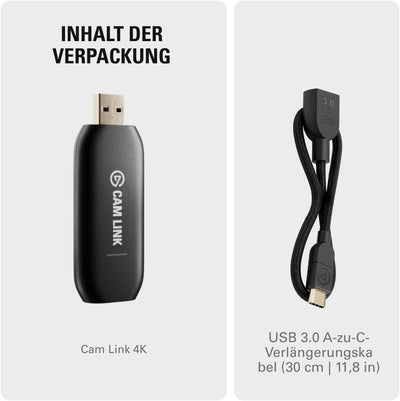 Elgato Cam Link 4K, externe Kamera-Aufnahmekarte, streamen und aufzeichnen mit DSLR, Camcorder, als