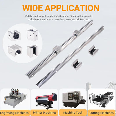 CNCYEAH 4 Stück Linearführung SBR16-600mm Linearlager-Gleitset mit 4 Linearführungswellen und 8 SBR1