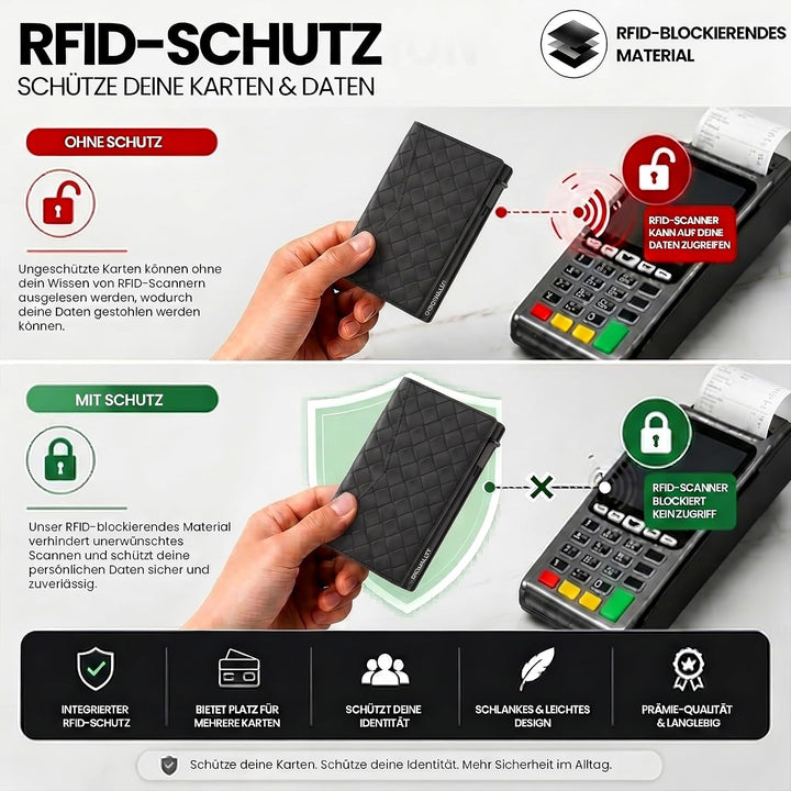ProWallet Slim 6,7cm, 10,5cm, 1,4cm Gewebt Schwarz, 6,7cm, 10,5cm, 1,4cm Gewebt Schwarz